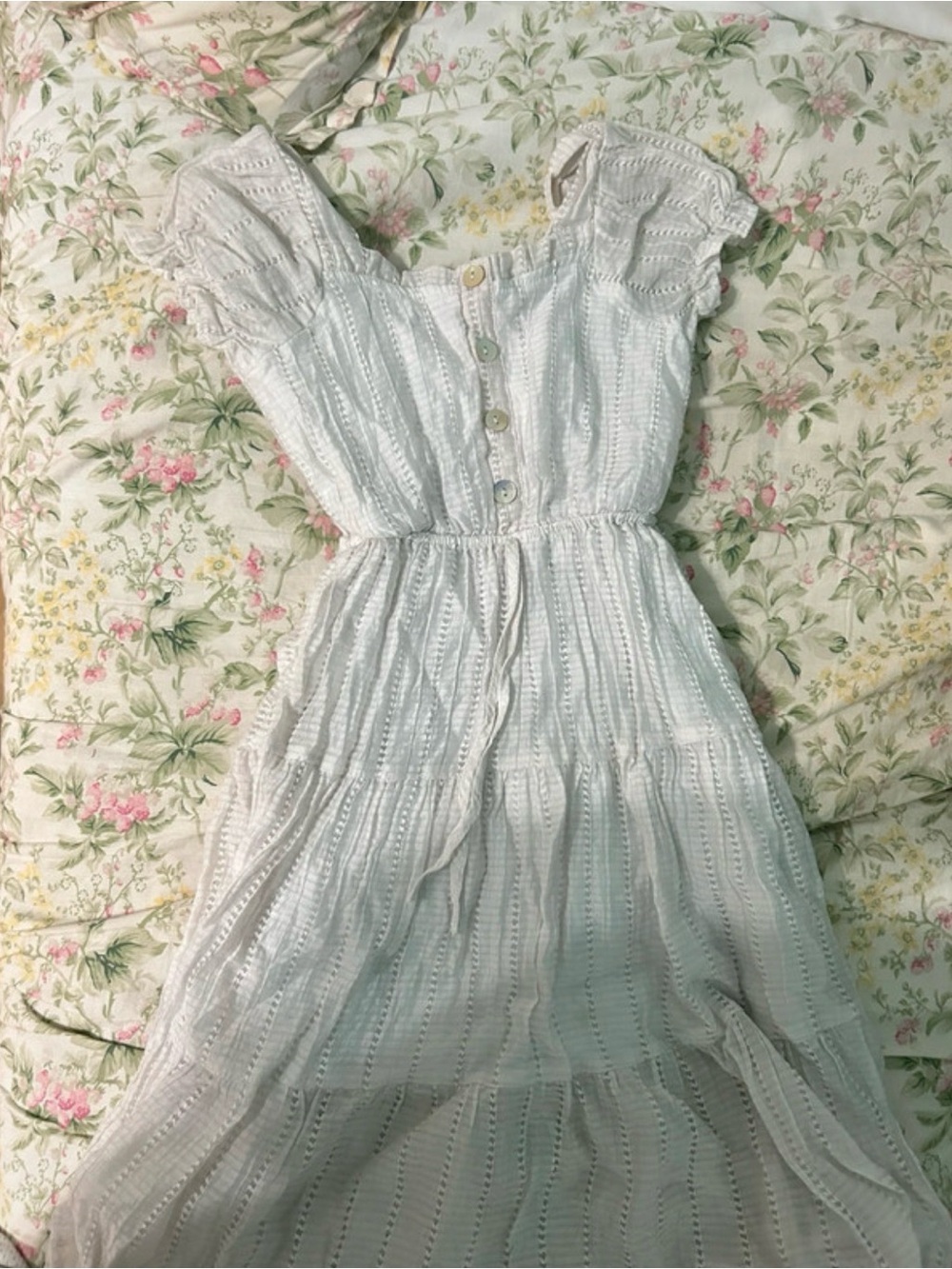 Girls white long summer dress
